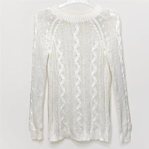 Oversized Cream Knit Sweater By VILA